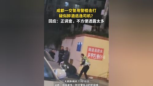 成都交警回应：正调查，疑似醉酒逃逸司机遭警棍击打事件