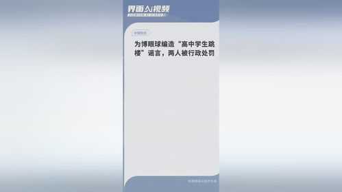 两人编造学生跳楼谣言被行政处罚：网络不是法外之地