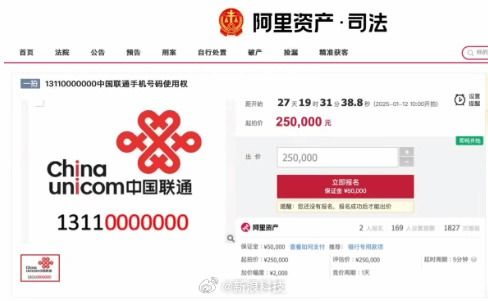 惊现天价手机靓号！13100000000起拍价25万，背后的故事