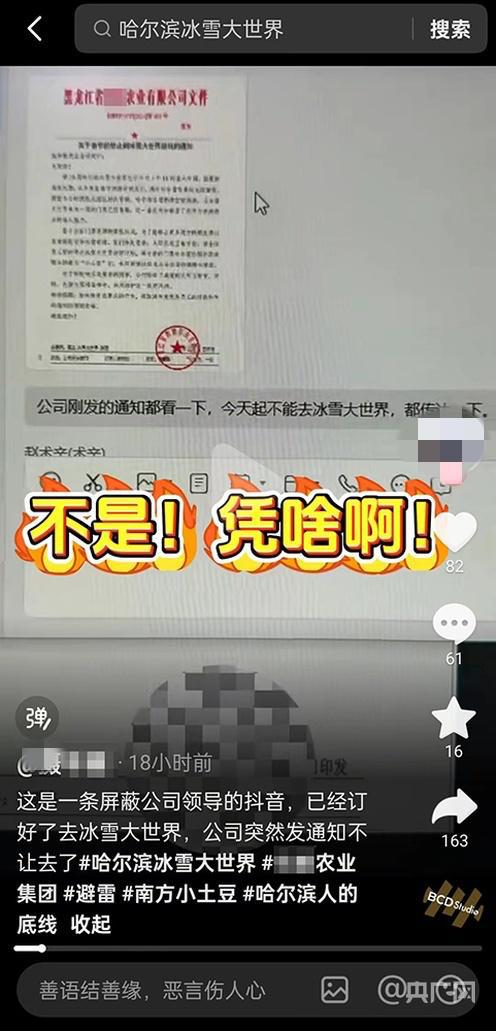 为给南方游客留票，企业禁止员工去冰雪大世界？真相竟是这样