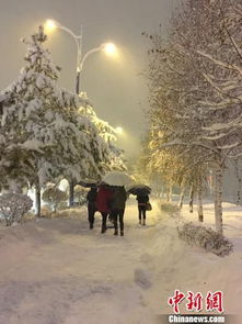 新疆阿勒泰：城市被白雪覆盖