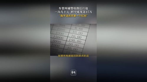 震惊：车管所辅警的十几元红包背后