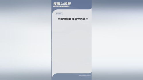 中国锂储量跃居世界第二，全球占比从6%升至16.5%